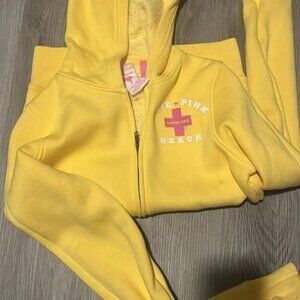 Pink & Yellow Zip-Up Hoodie